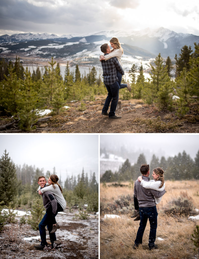 Adventure engagement photos in the mountains of Breckenridge, Colorado by Roaming Pine Photography. 