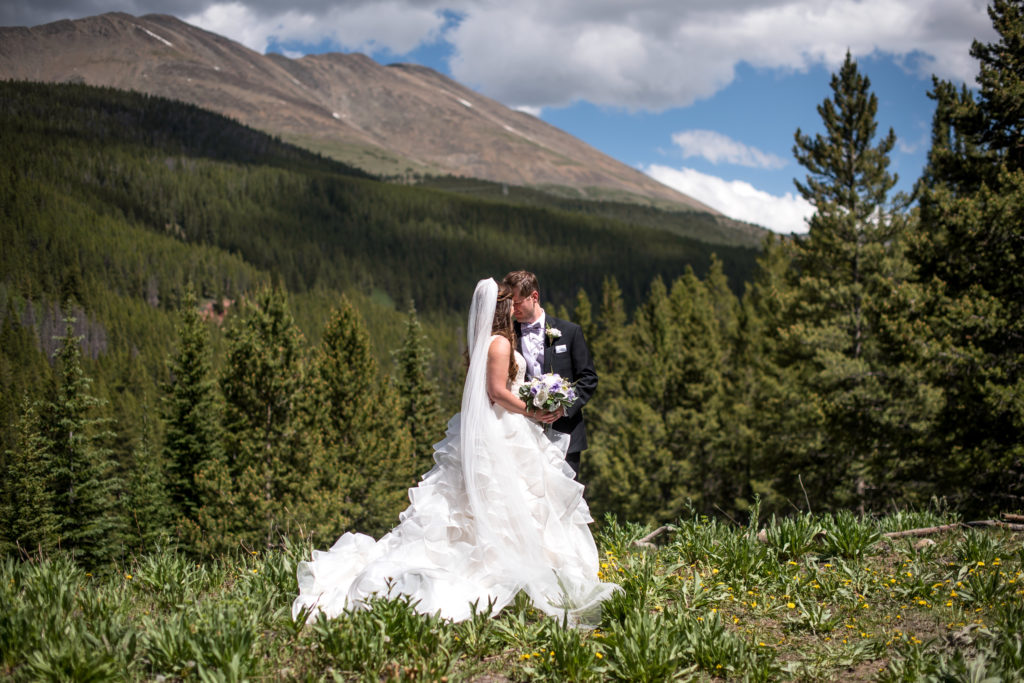 Mountain elopement at Boreas Pass in Breckenridge Colorado