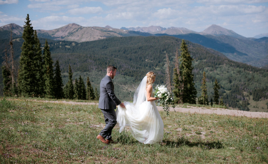 Adventure wedding at Copper Mountain ski resort in summit county Colorado