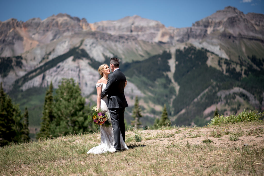 Mountaintop adventure wedding at Telluride ski mountain Colorado
