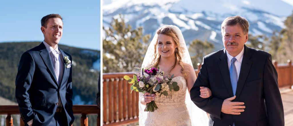 Father walking daughter down the aisle for a Colorado ceremony at The Lodge at Breckenridge