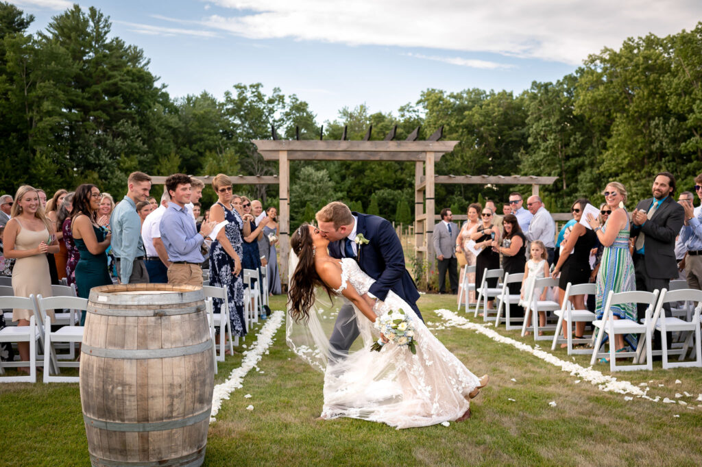 Elegant summer wedding at LaBelle Winery in Derry, New Hampshire
